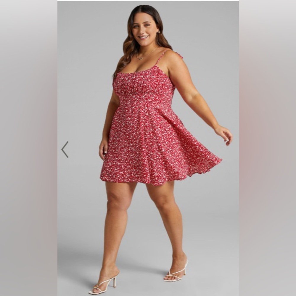 Showpo Red Floral Mini Dress